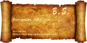 Bergman Sára névjegykártya